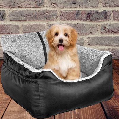 Siège auto pour chien PetCarSeat™ noir – confort mémoire de forme, surface étanche