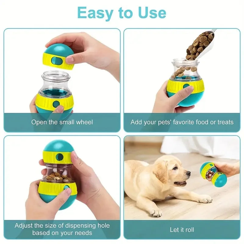 Balle distributrice de friandises pour chien, jouet d'entraînement à l'alimentation lente, distributeur de friandises pour animaux de compagnie, machine d'alimentation lente