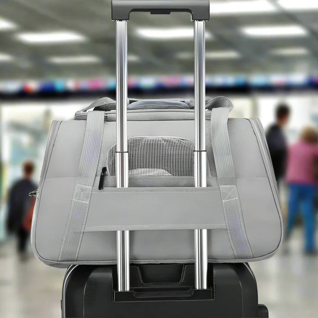 Sac transport pour chien DogCarrierBag™ gris – idéal pour voiture ou train